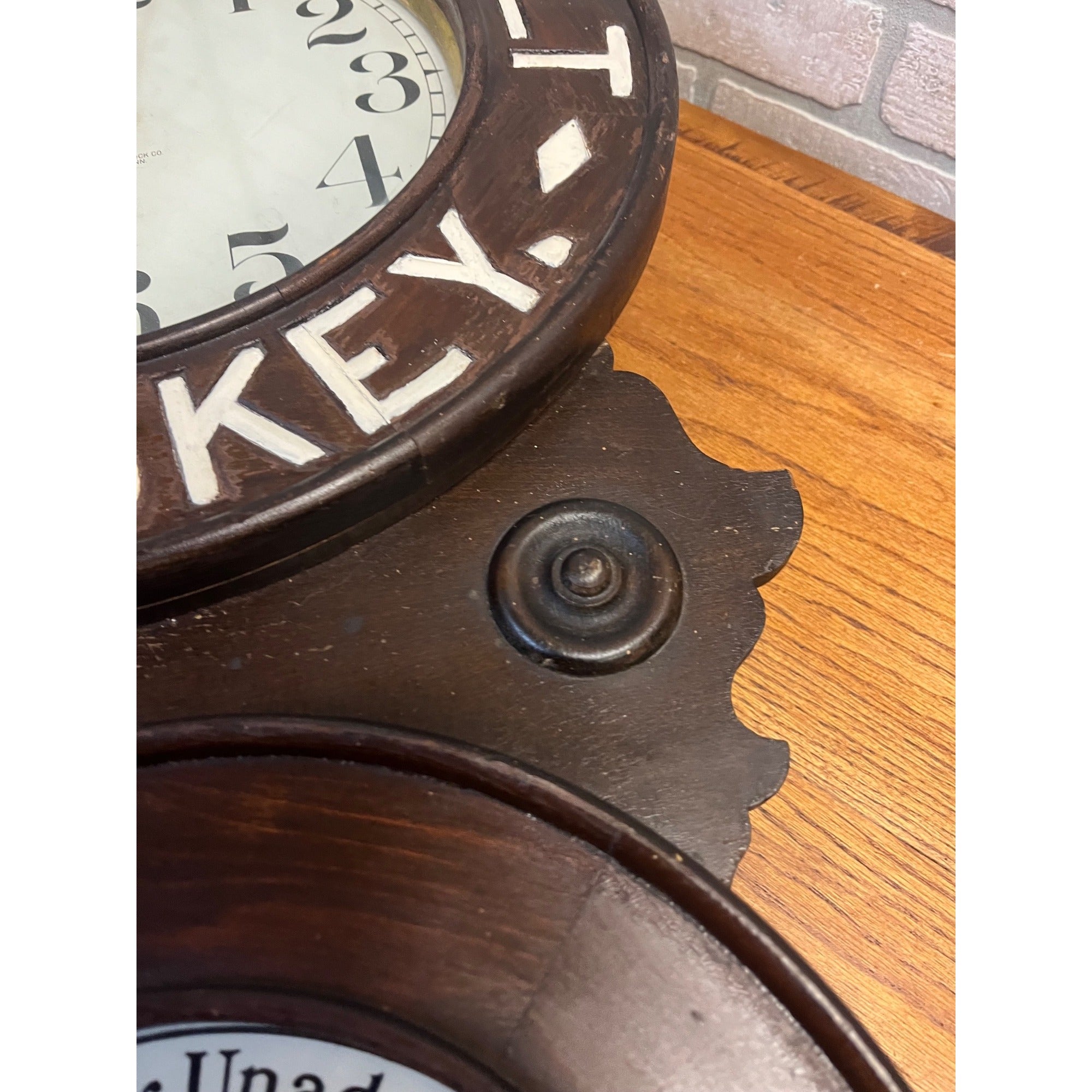 Original 1920s Duffys Malt Whiskey Advertising Wall Clock Sign New Haven Vintage