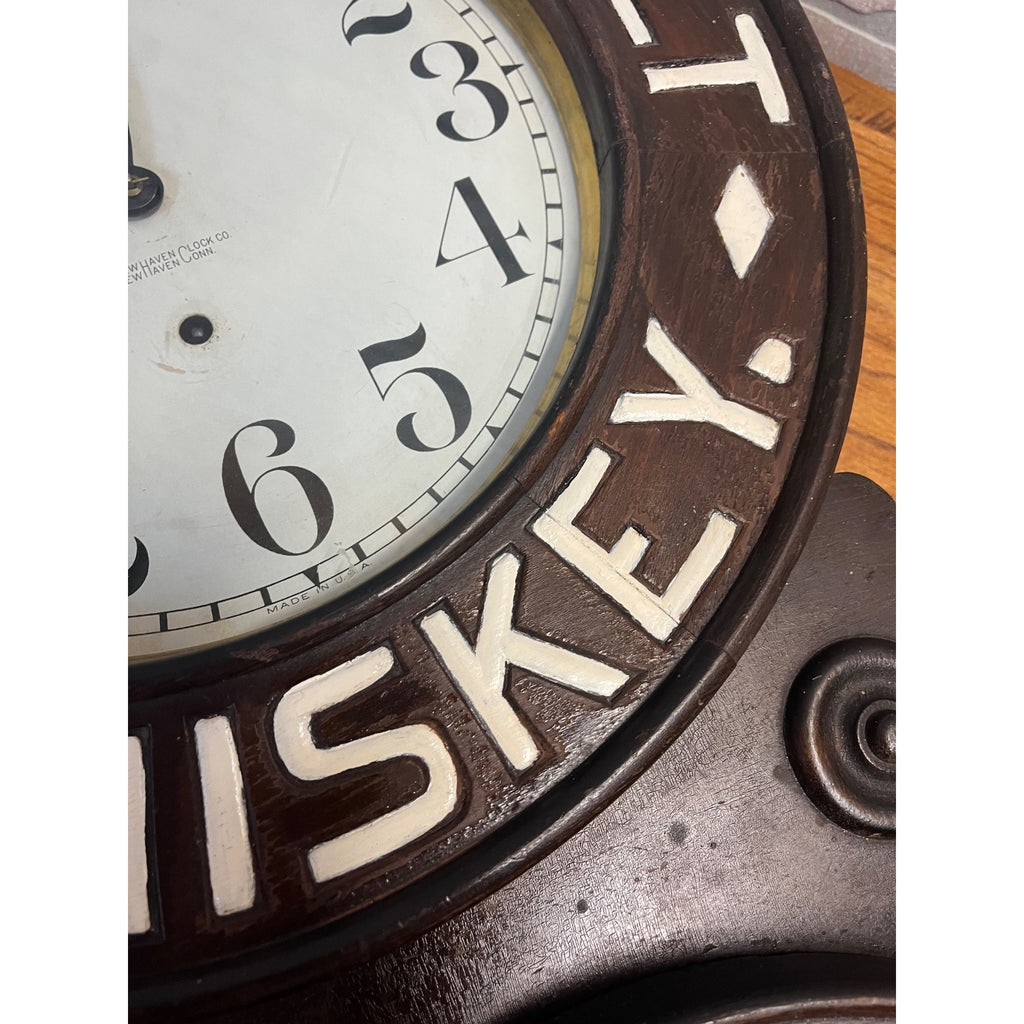 Original 1920s Duffys Malt Whiskey Advertising Wall Clock Sign New Haven Vintage