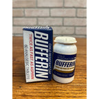 Vintage 12 tablet Bufferin clear bottle with aspirin and box NOS