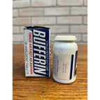 Vintage 12 tablet Bufferin clear bottle with aspirin and box NOS