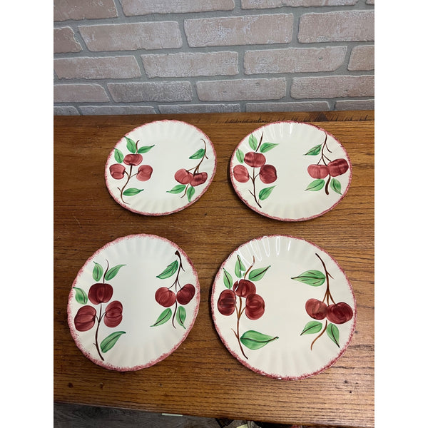 Vintage Blue Ridge Southern Potteries Set of 4 "Crab Apple" Dinner Plates 9.25"