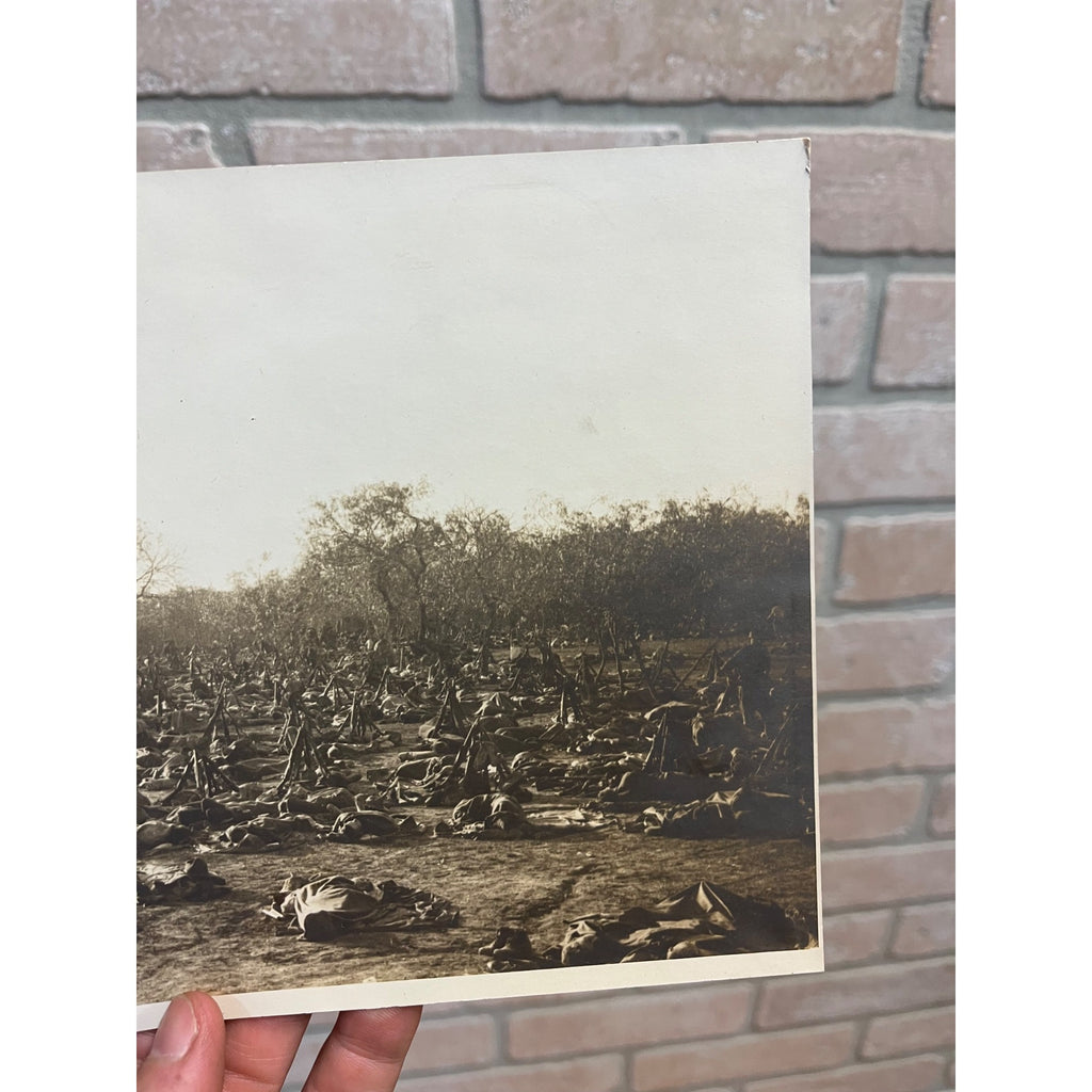 Original 1916 Photo of 2nd Wisconsin Infantry US Army at Luxello, Texas Mexican