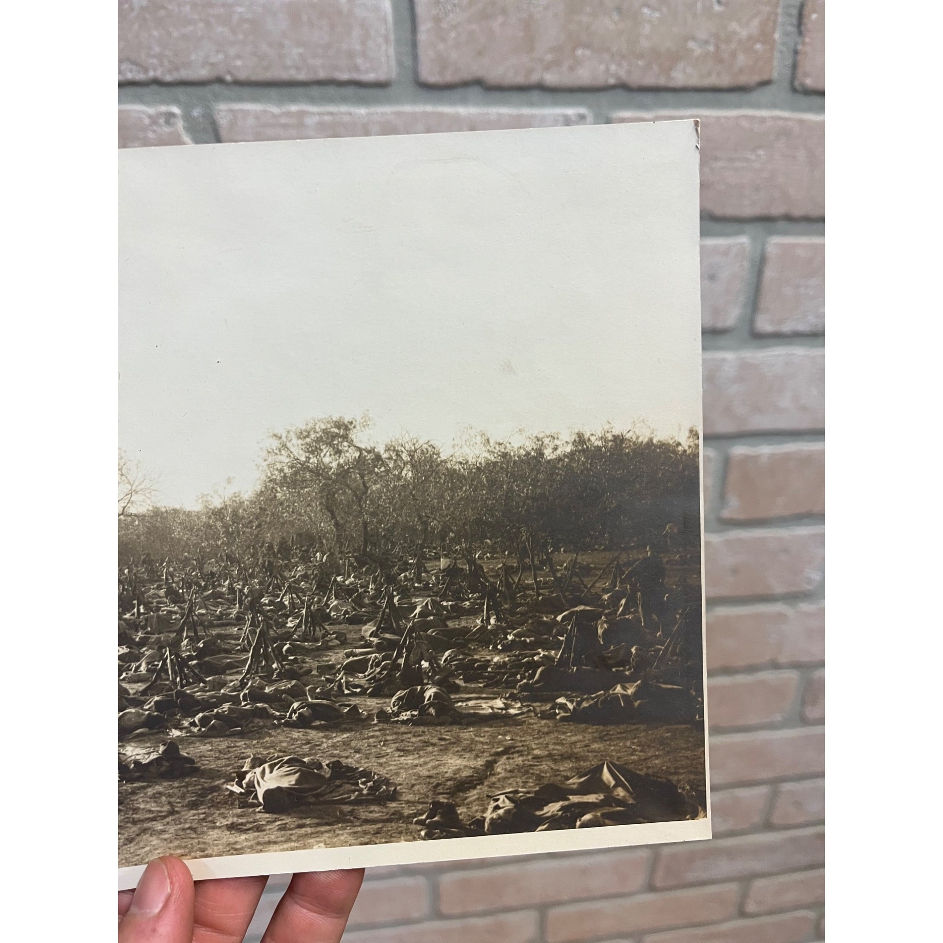 Original 1916 Photo of 2nd Wisconsin Infantry US Army at Luxello, Texas Mexican