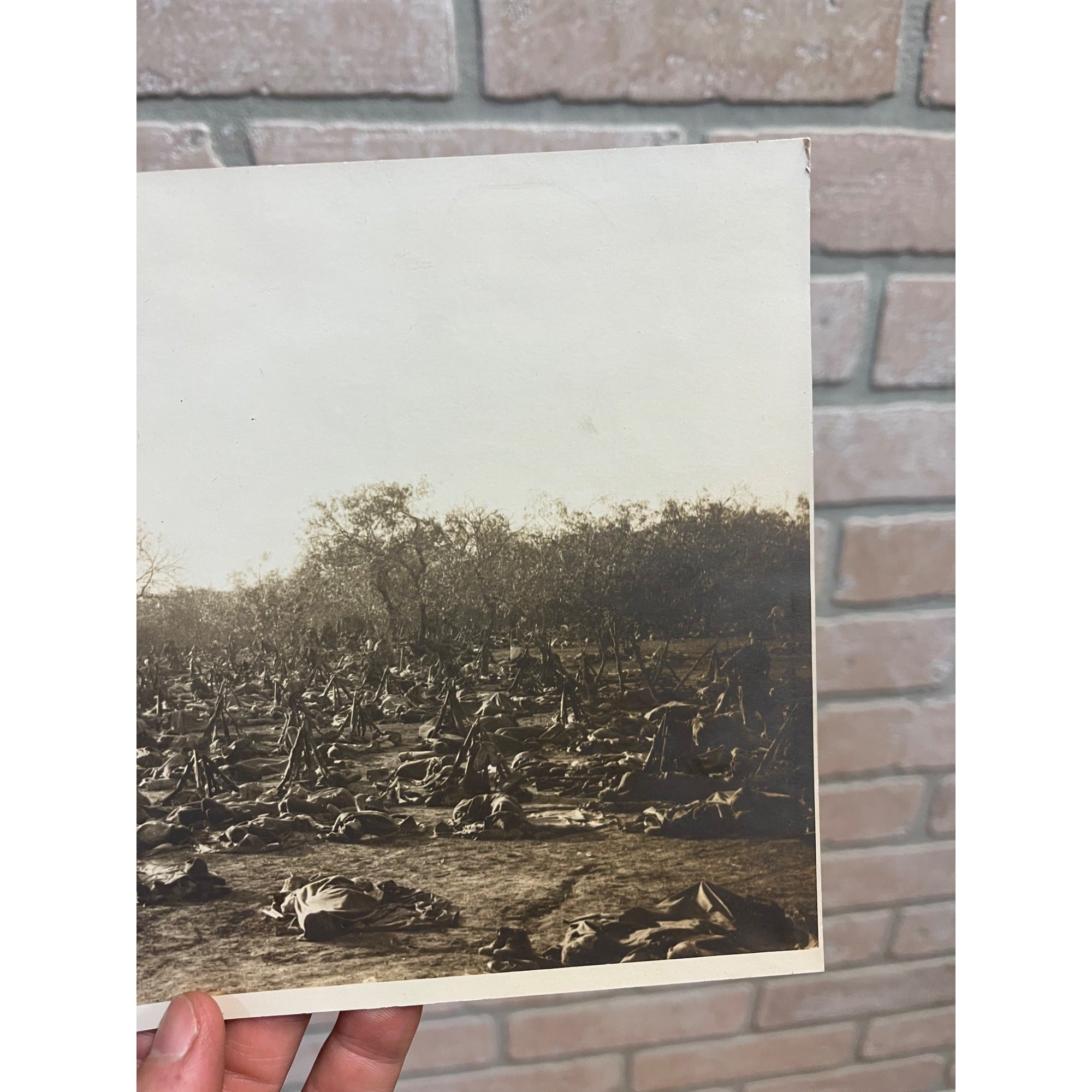 Original 1916 Photo of 2nd Wisconsin Infantry US Army at Luxello, Texas Mexican