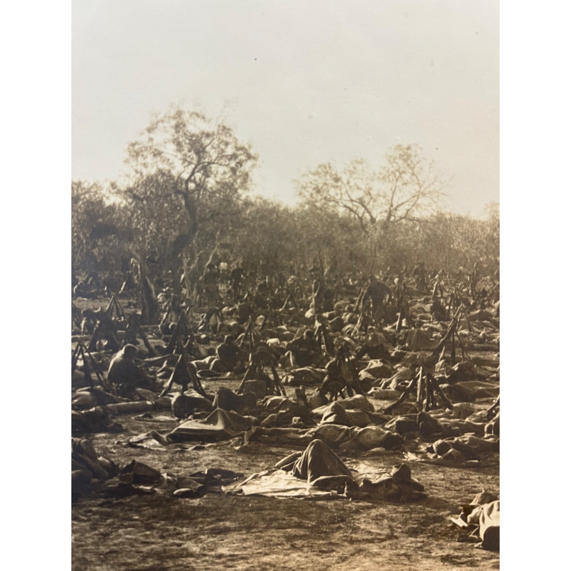 Original 1916 Photo of 2nd Wisconsin Infantry US Army at Luxello, Texas Mexican