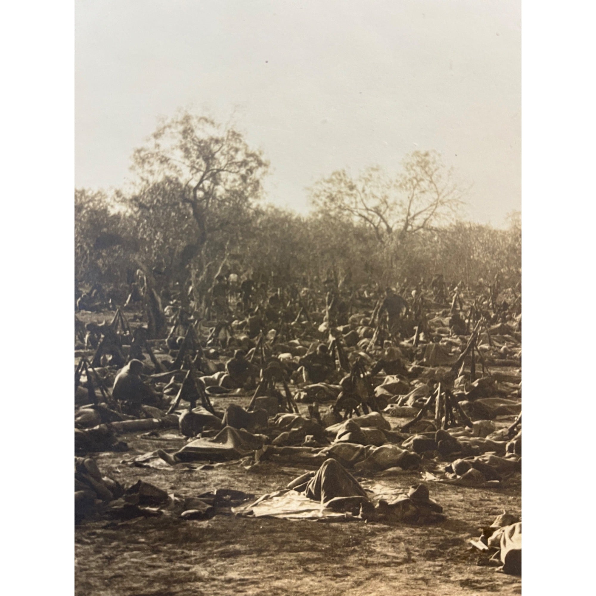 Original 1916 Photo of 2nd Wisconsin Infantry US Army at Luxello, Texas Mexican