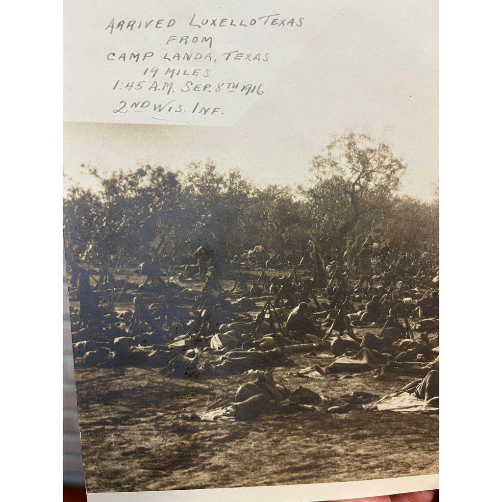 Original 1916 Photo of 2nd Wisconsin Infantry US Army at Luxello, Texas Mexican