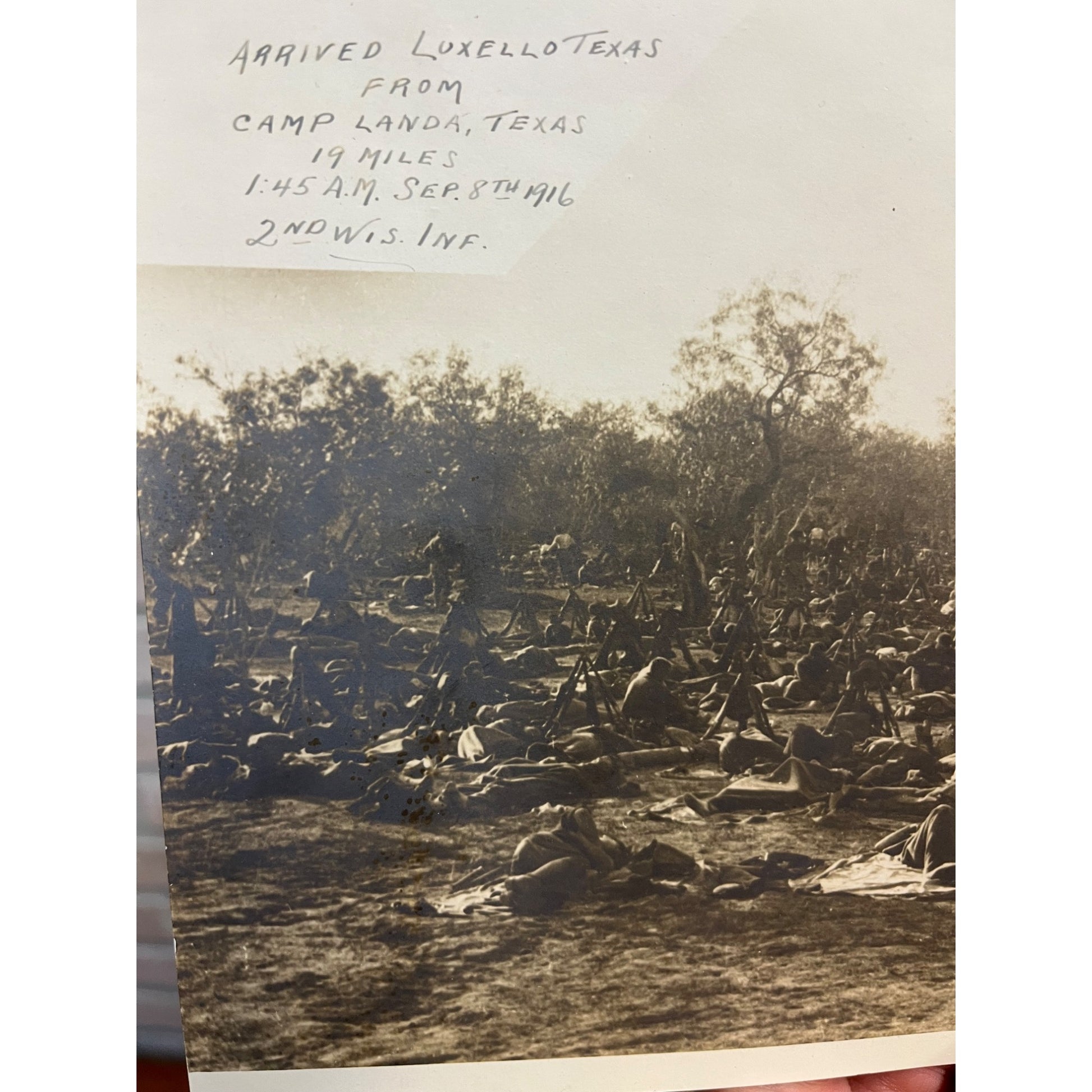 Original 1916 Photo of 2nd Wisconsin Infantry US Army at Luxello, Texas Mexican
