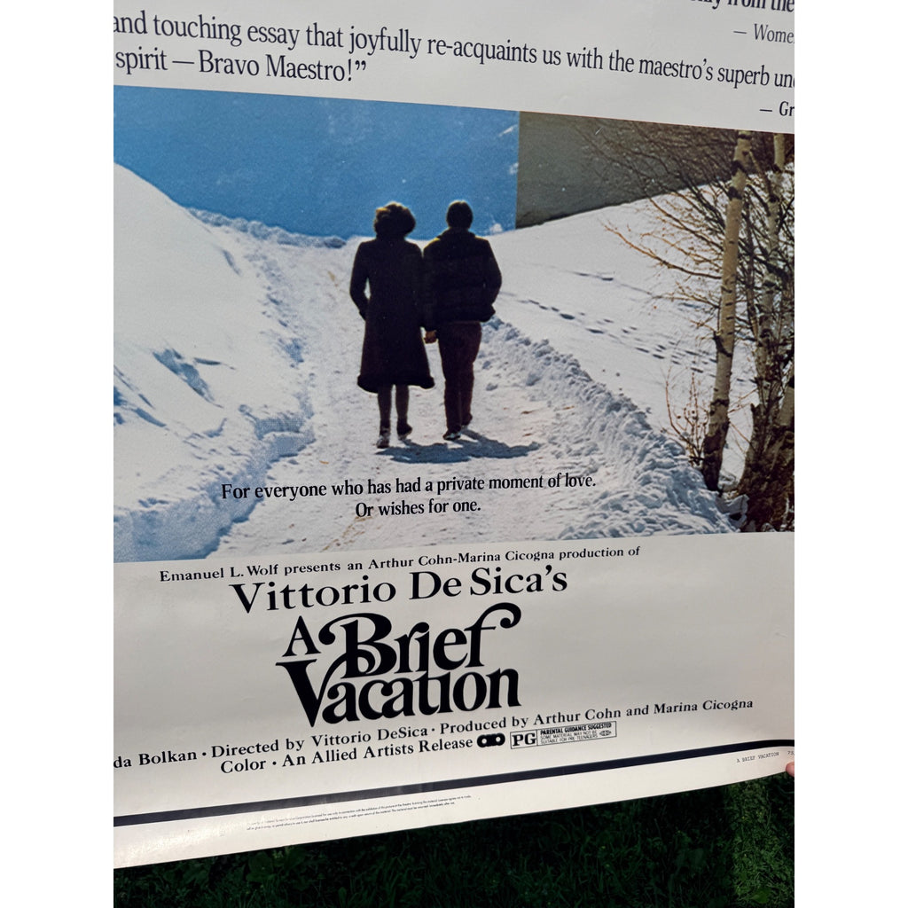 RARE A Brief Vacation 1975 Movie Poster Bolkan Vittorio De Sica LARGE 48x60