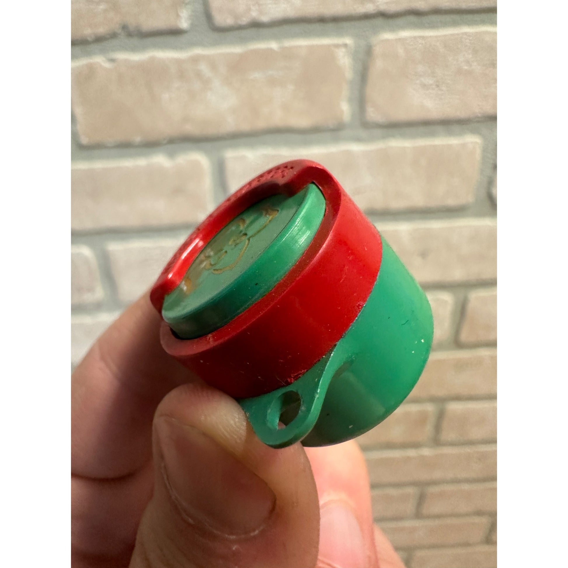 Vintage 1960's Girl Scout Coin Holder Keychain Two-Sided Plastic Red Green