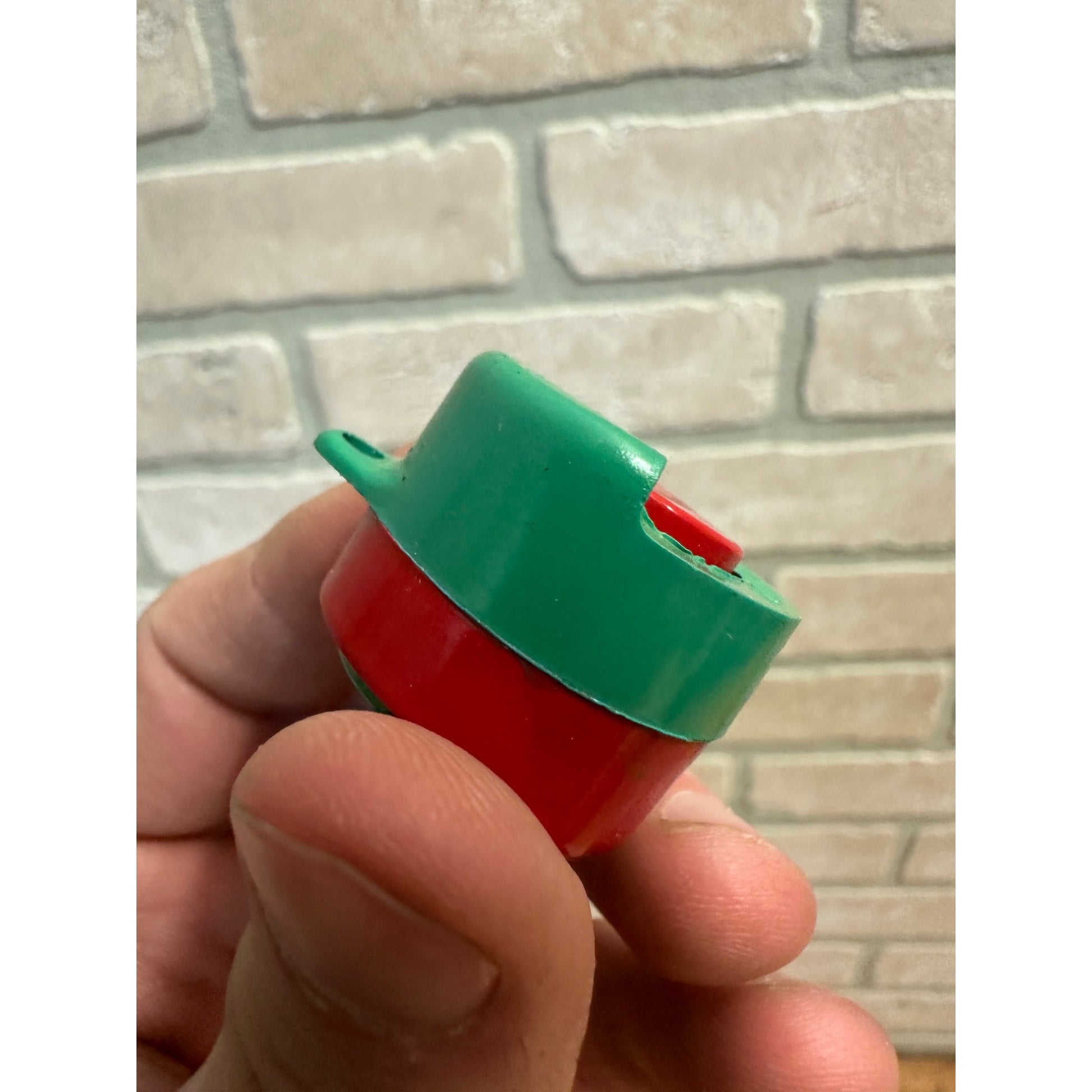 Vintage 1960's Girl Scout Coin Holder Keychain Two-Sided Plastic Red Green