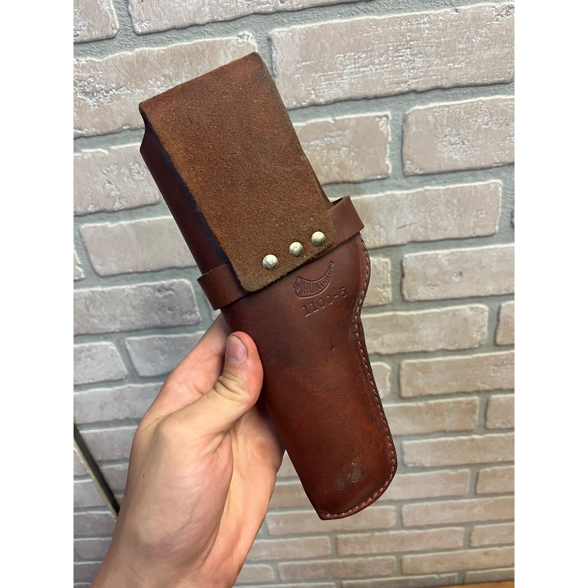 Vintage Hunter 1100-5 Leather Holster Semi Auto Pistol Holster RH Snap Belt Colt