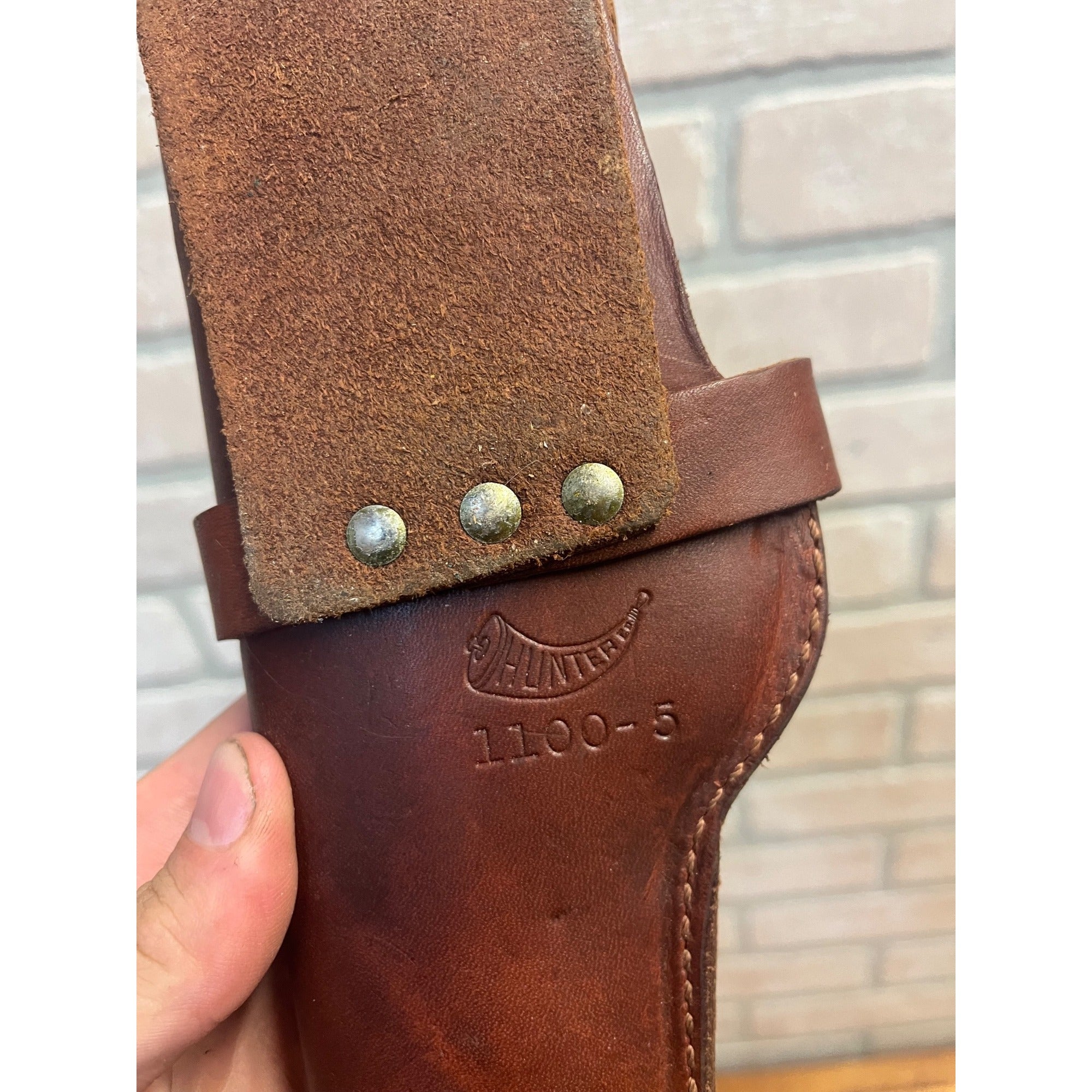 Vintage Hunter 1100-5 Leather Holster Semi Auto Pistol Holster RH Snap Belt Colt