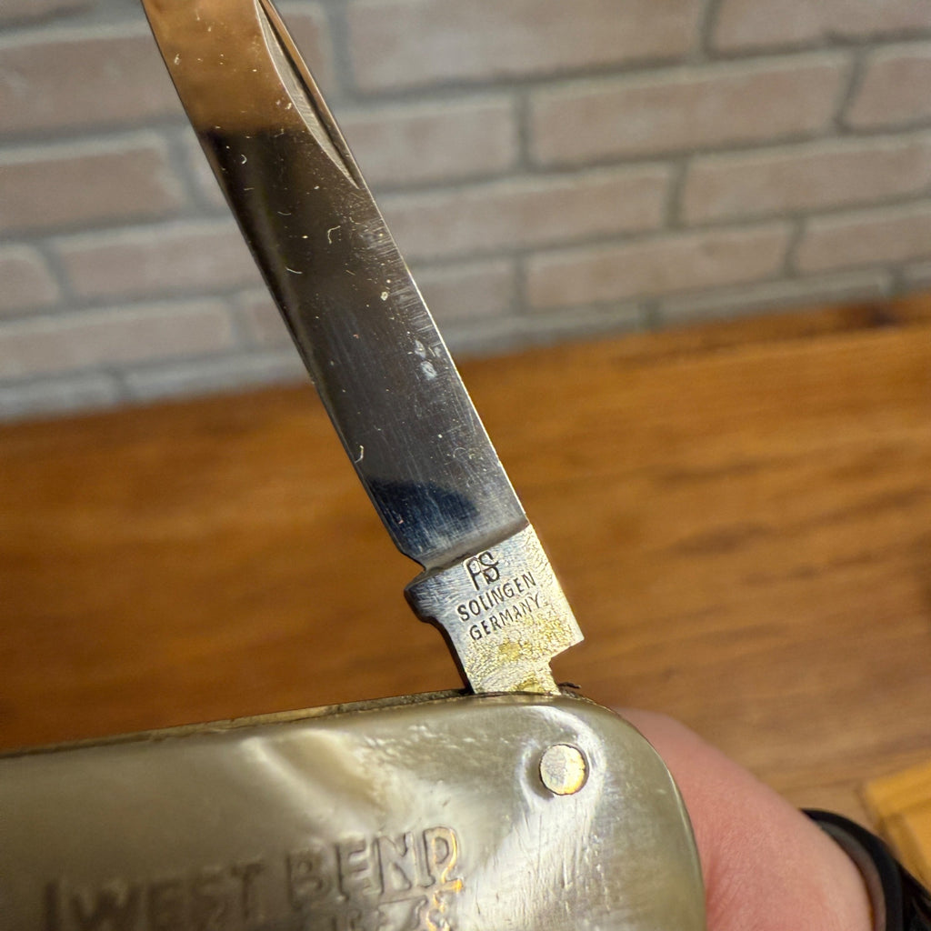 Vintage West Bend Transit Truck Service Wisconsin Advertising Pocket Knife