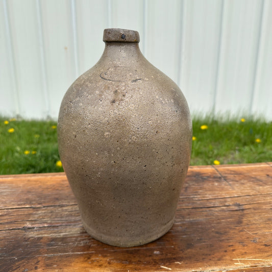 Antique 2 Gallon C. Hermann Milwaukee Stoneware Jug Ovoid Salt Glaze Early Pottery