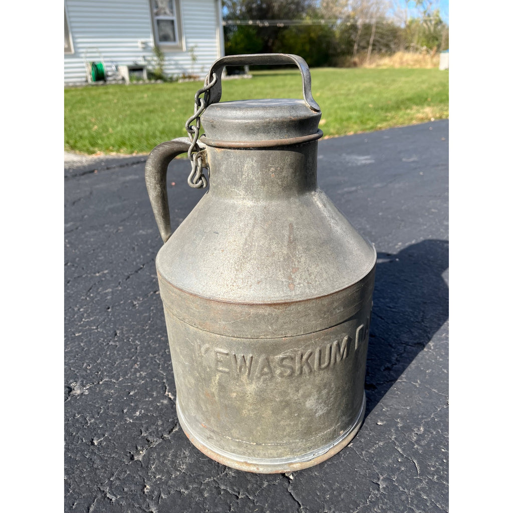 Rare Vintage Kewaskum Dairy Wisconsin Farm Milk Embossed Cream Can