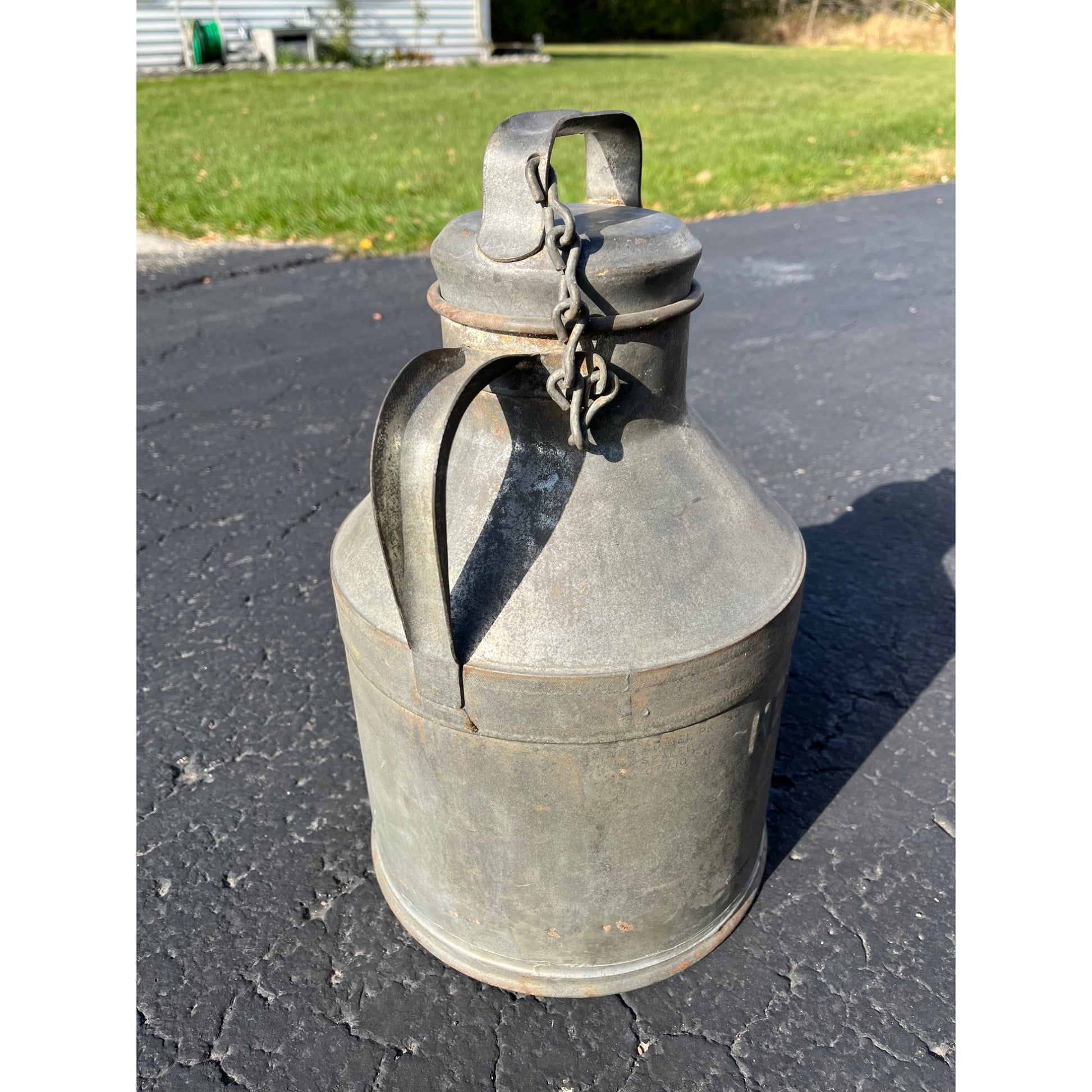 Rare Vintage Kewaskum Dairy Wisconsin Farm Milk Embossed Cream Can