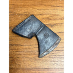 Antique 19th c. Blacksmith Forged Bearded Hewing Axe Single Bit Engraved Leaf