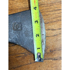 Antique 19th c. Blacksmith Forged Bearded Hewing Axe Single Bit Engraved Leaf