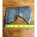 Antique 19th c. Blacksmith Forged Bearded Hewing Axe Single Bit Engraved Leaf