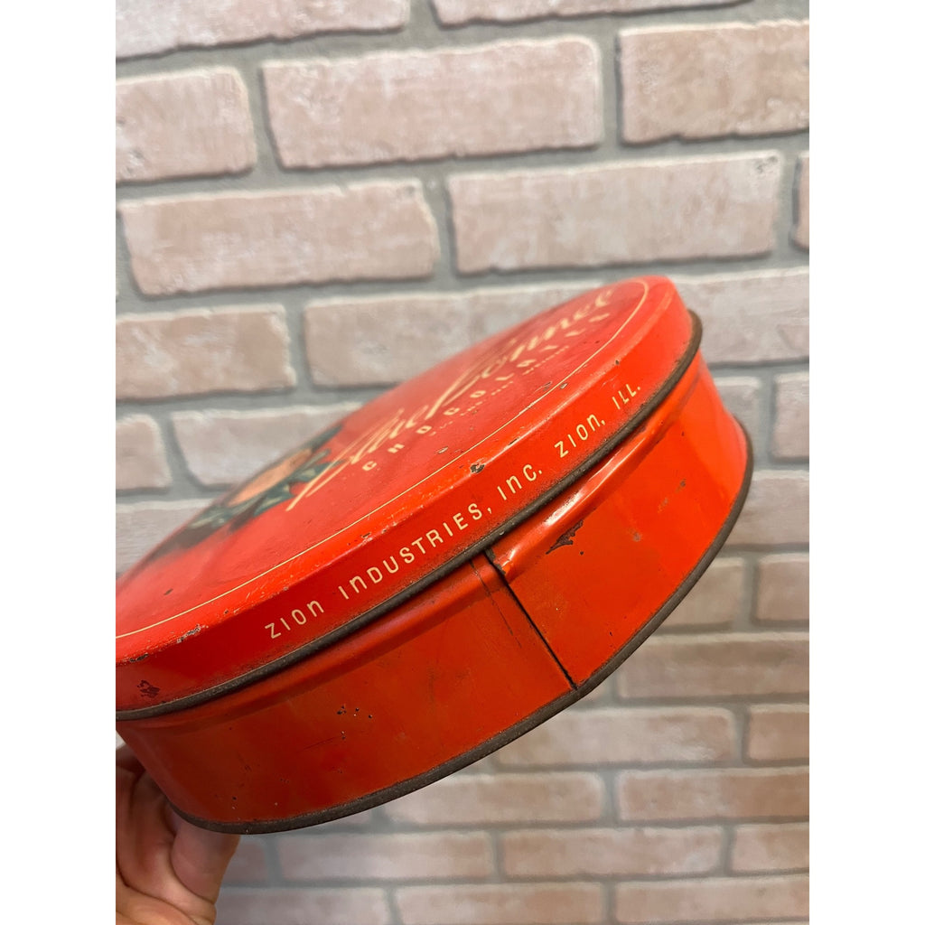 RARE Vintage Blue Bonnet Chocolates Candy Tin Zion Illinois IL Advertising