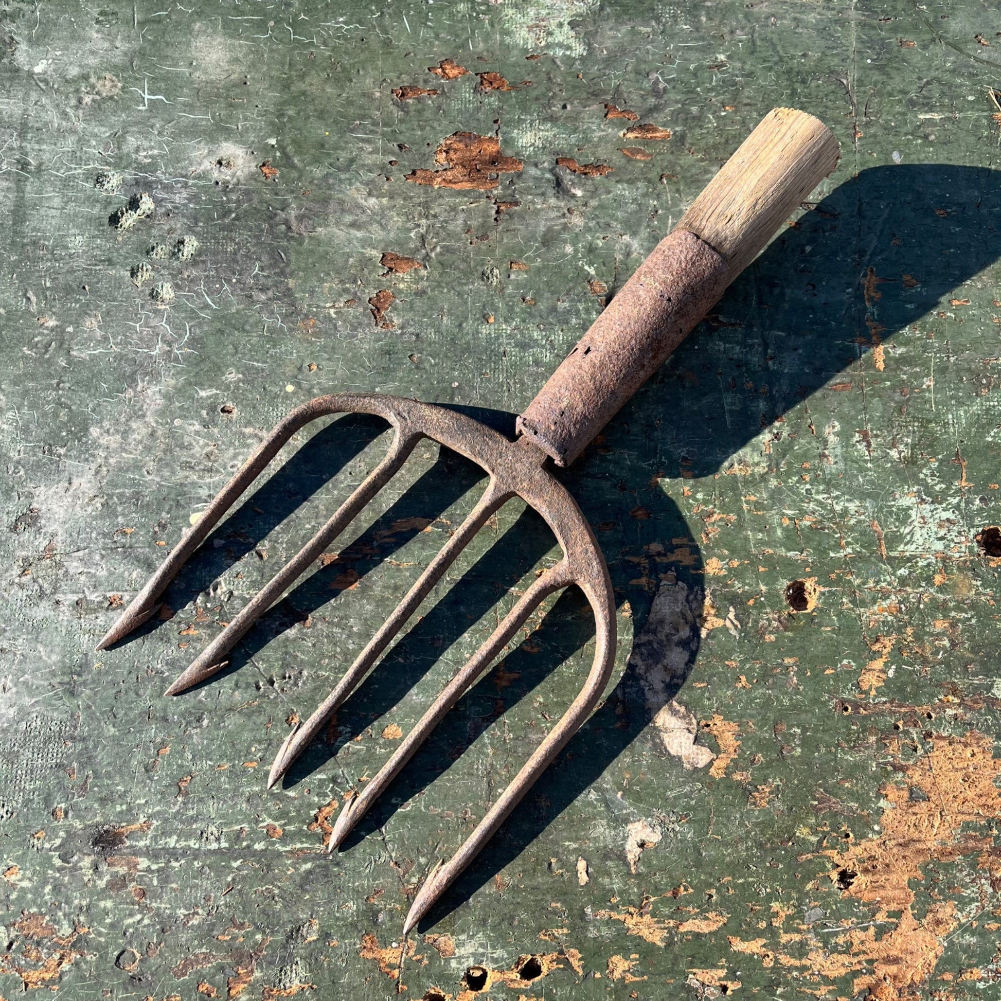 Vintage Hunting Fishing Spear 5-Point Tine Headed Tool