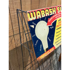 Vintage Wabash Superlite Light Bulbs Store Display Rack Sign Advertising