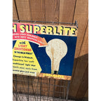 Vintage Wabash Superlite Light Bulbs Store Display Rack Sign Advertising