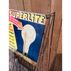Vintage Wabash Superlite Light Bulbs Store Display Rack Sign Advertising