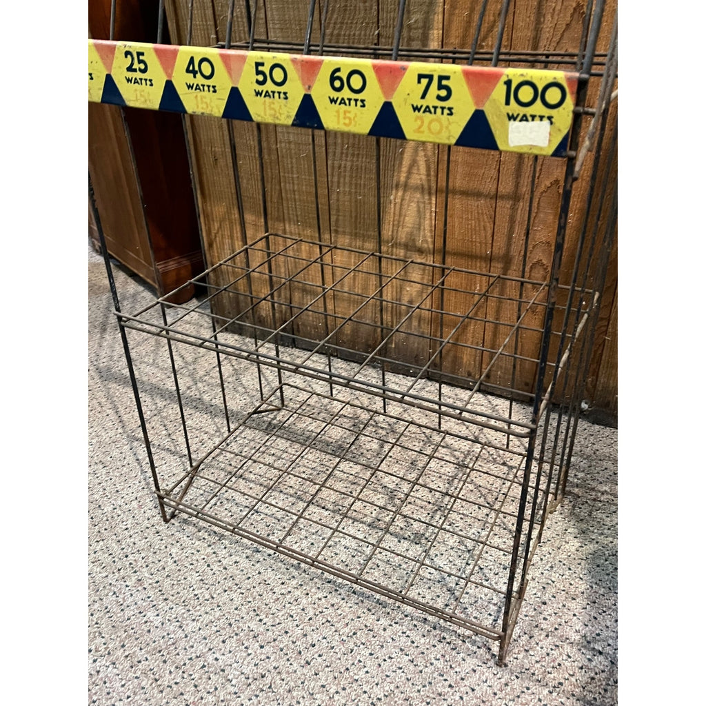 Vintage Wabash Superlite Light Bulbs Store Display Rack Sign Advertising