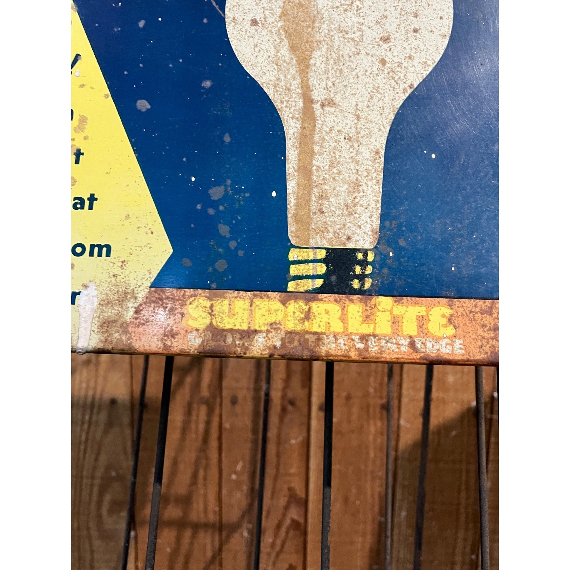 Vintage Wabash Superlite Light Bulbs Store Display Rack Sign Advertising