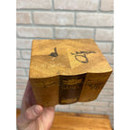 Vintage Wood Book Figural Cigarette Inlaid Box Holder Lucky Strike Camel Chesterfield