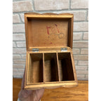 Vintage Wood Book Figural Cigarette Inlaid Box Holder Lucky Strike Camel Chesterfield