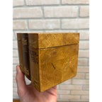 Vintage Wood Book Figural Cigarette Inlaid Box Holder Lucky Strike Camel Chesterfield