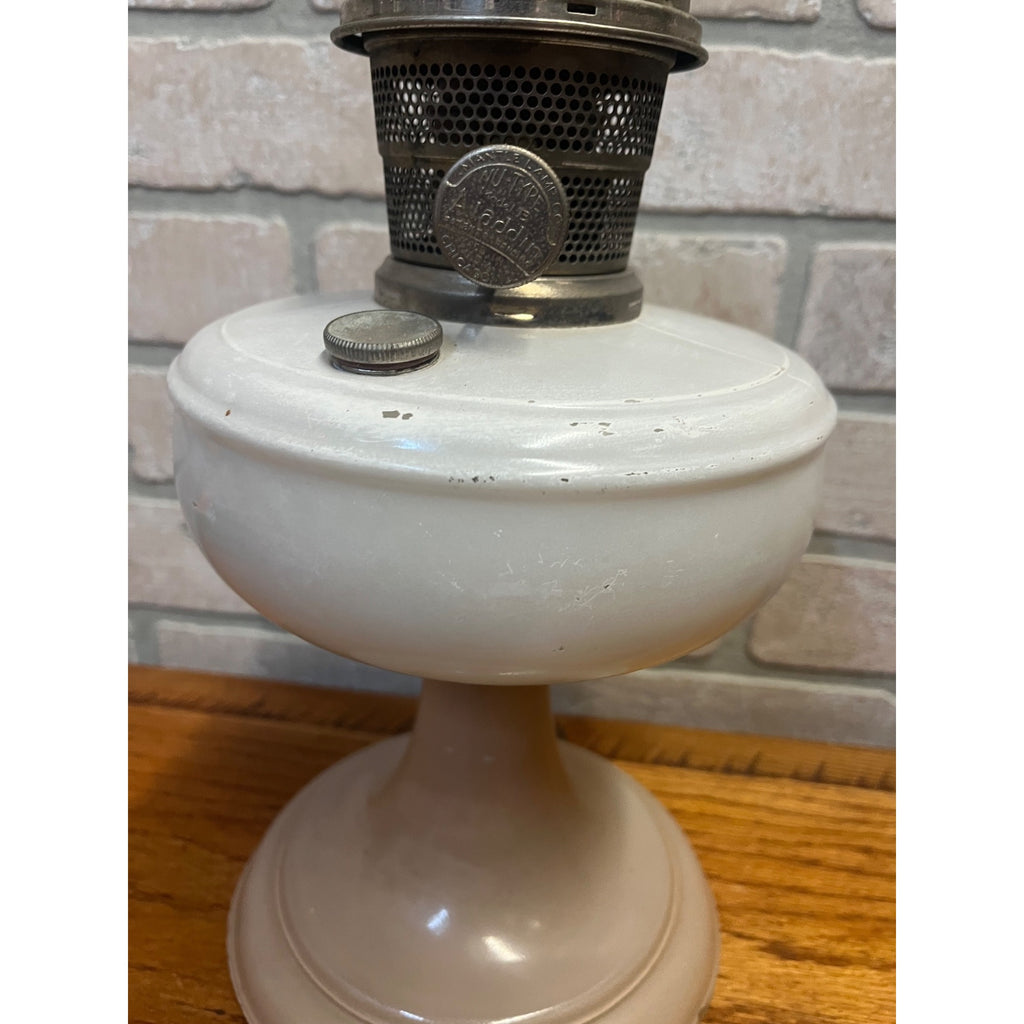Aladdin White Venetian Glass Oil Lamp w/ Model B Burner As-Is
