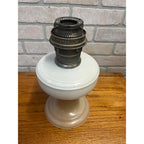 Aladdin White Venetian Glass Oil Lamp w/ Model B Burner As-Is