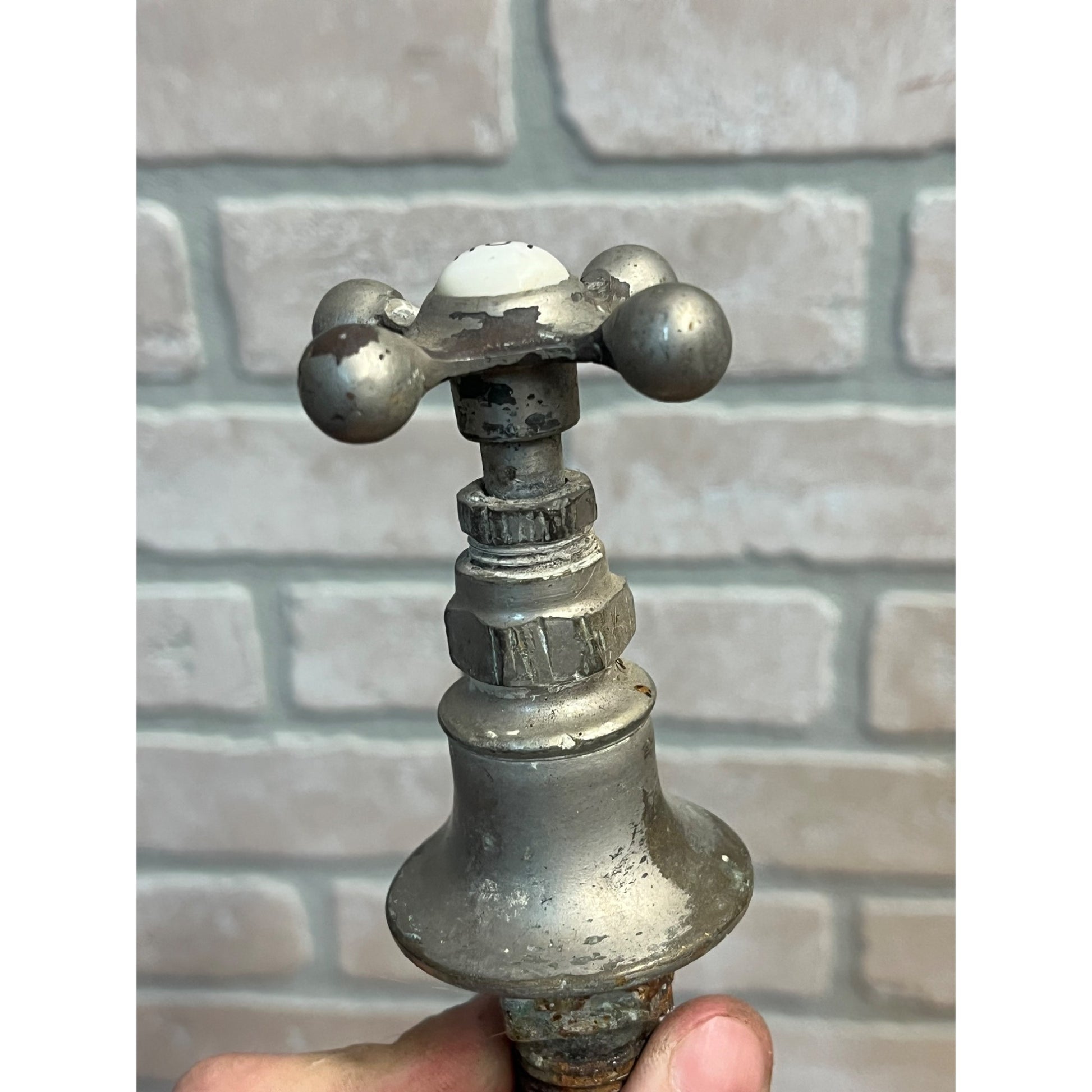 Vintage Hot Cold Bathroom Sink Tub Faucet Spouts Brass Set Pair Parts Plated