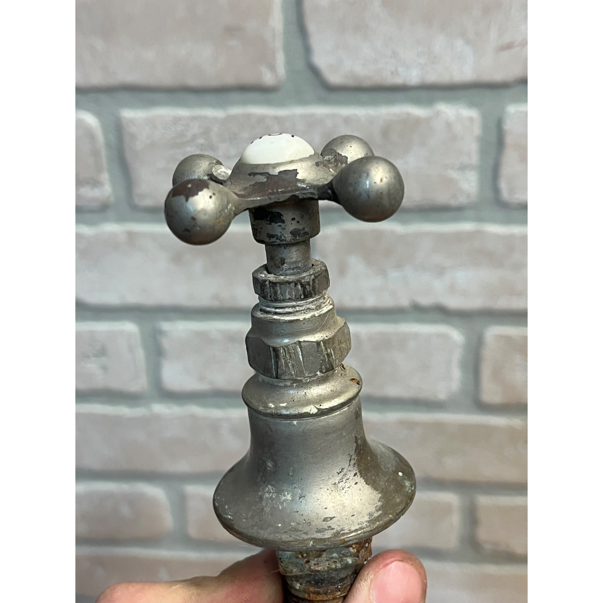 Vintage Hot Cold Bathroom Sink Tub Faucet Spouts Brass Set Pair Parts Plated
