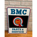 Vintage BMC Parts Service Metal Sign Triumph Austin Healey British Motor Dealer