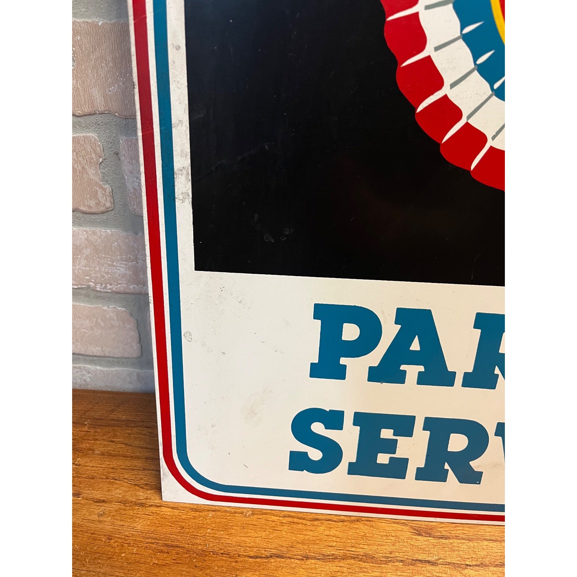 Vintage BMC Parts Service Metal Sign Triumph Austin Healey British Motor Dealer