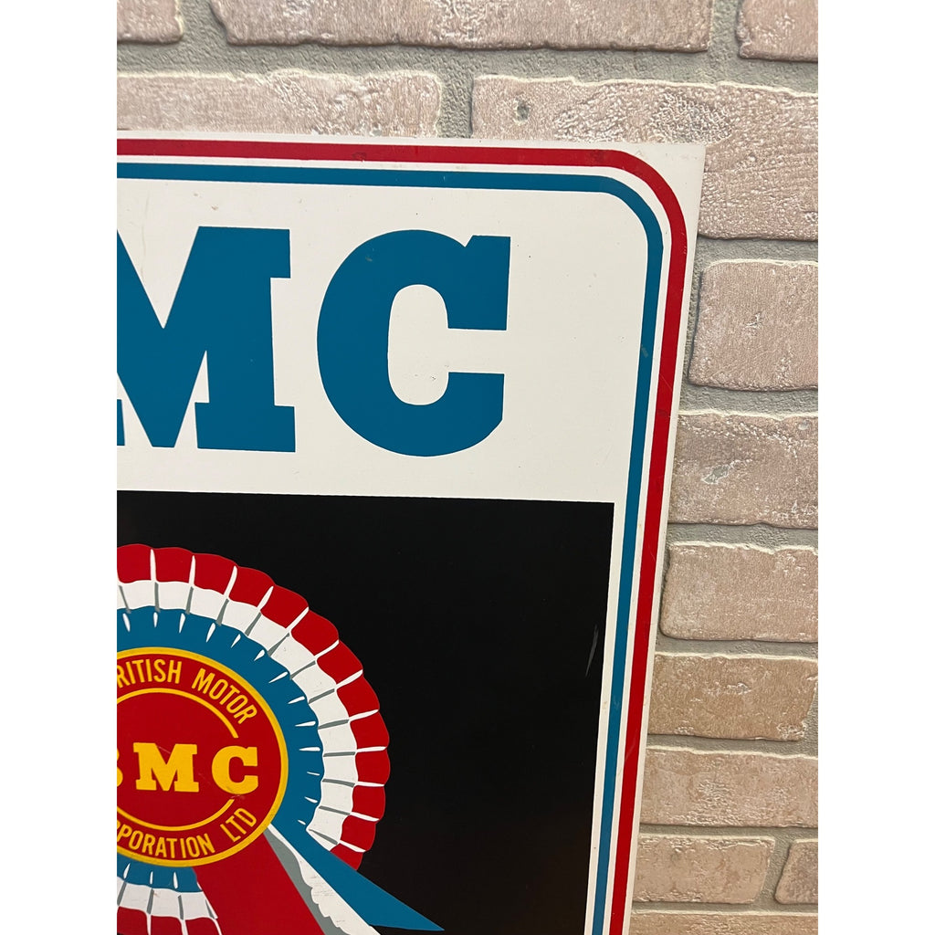 Vintage BMC Parts Service Metal Sign Triumph Austin Healey British Motor Dealer