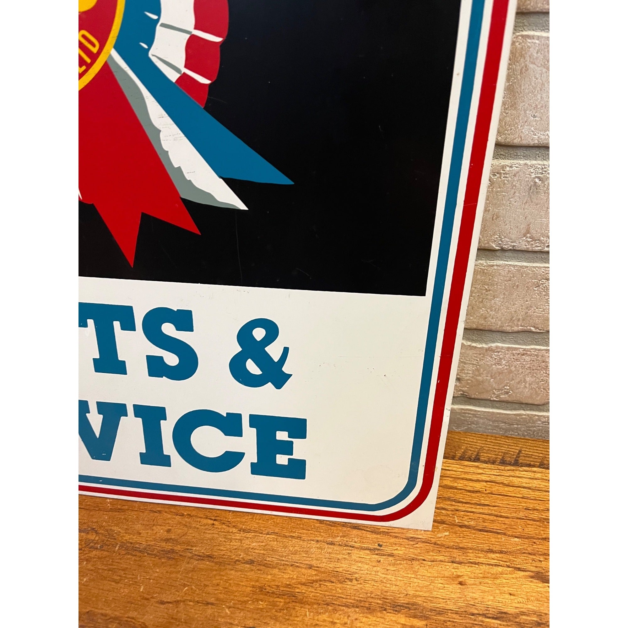 Vintage BMC Parts Service Metal Sign Triumph Austin Healey British Motor Dealer