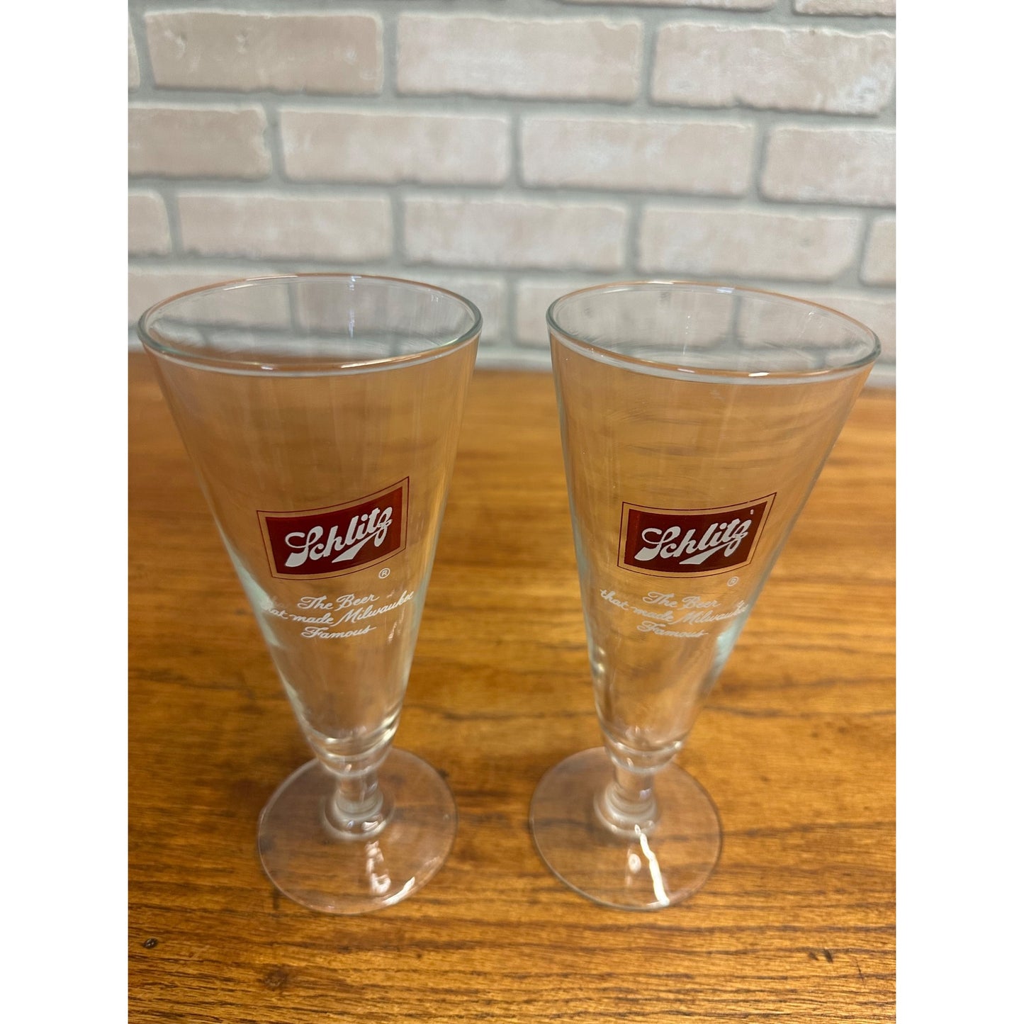 Vintage Schlitz Milwaukee Beer Pilsner 8" Bar Pub Drinking Glass Footed