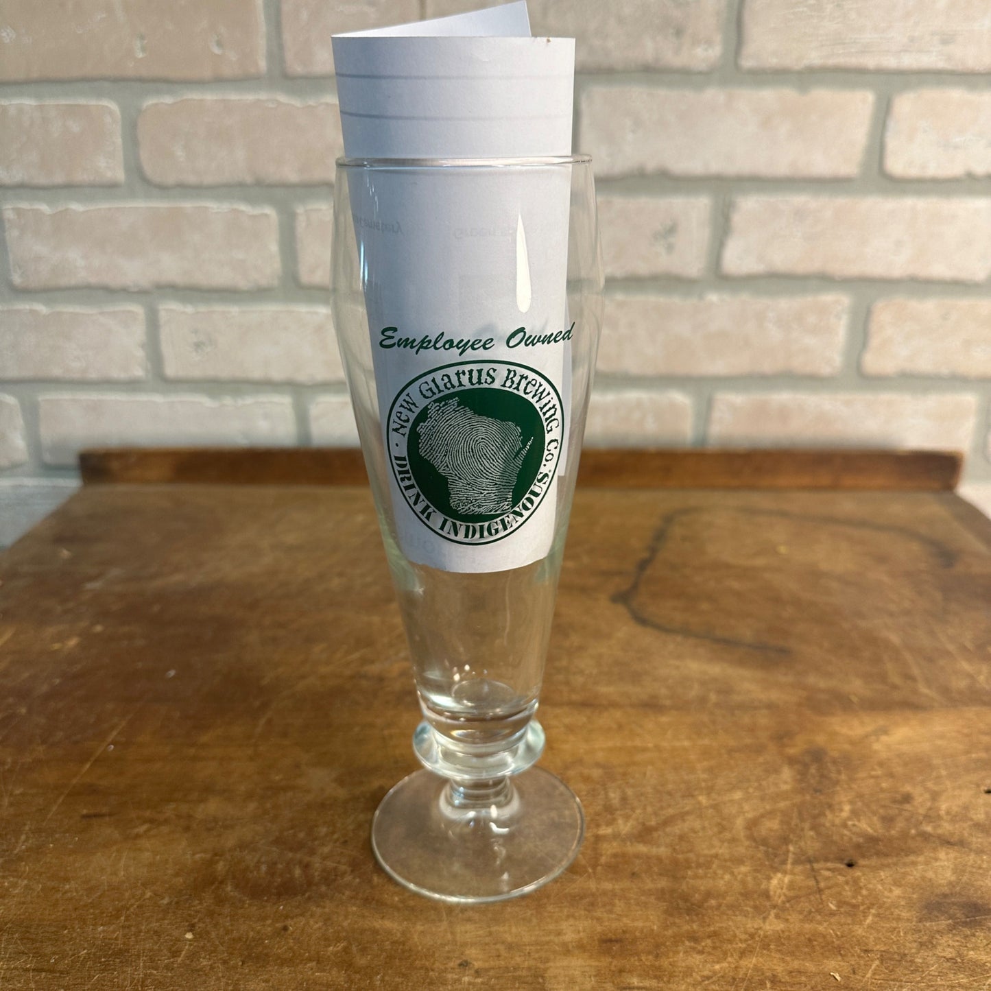 Breweriana NEW GLARUS BREWERY in NEW GLARUS WI 16 Oz Stemed/Footed Glass