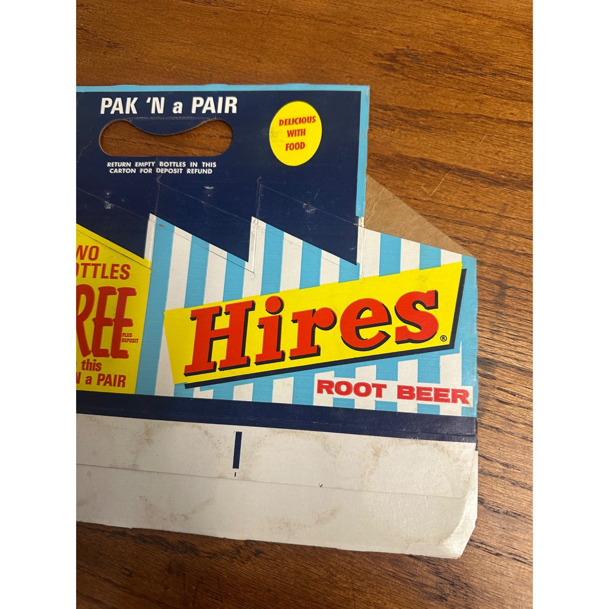Hires Root Beer Cardboard Carrier Eight Pack Carton Bottle 16oz Vintage 2 Free