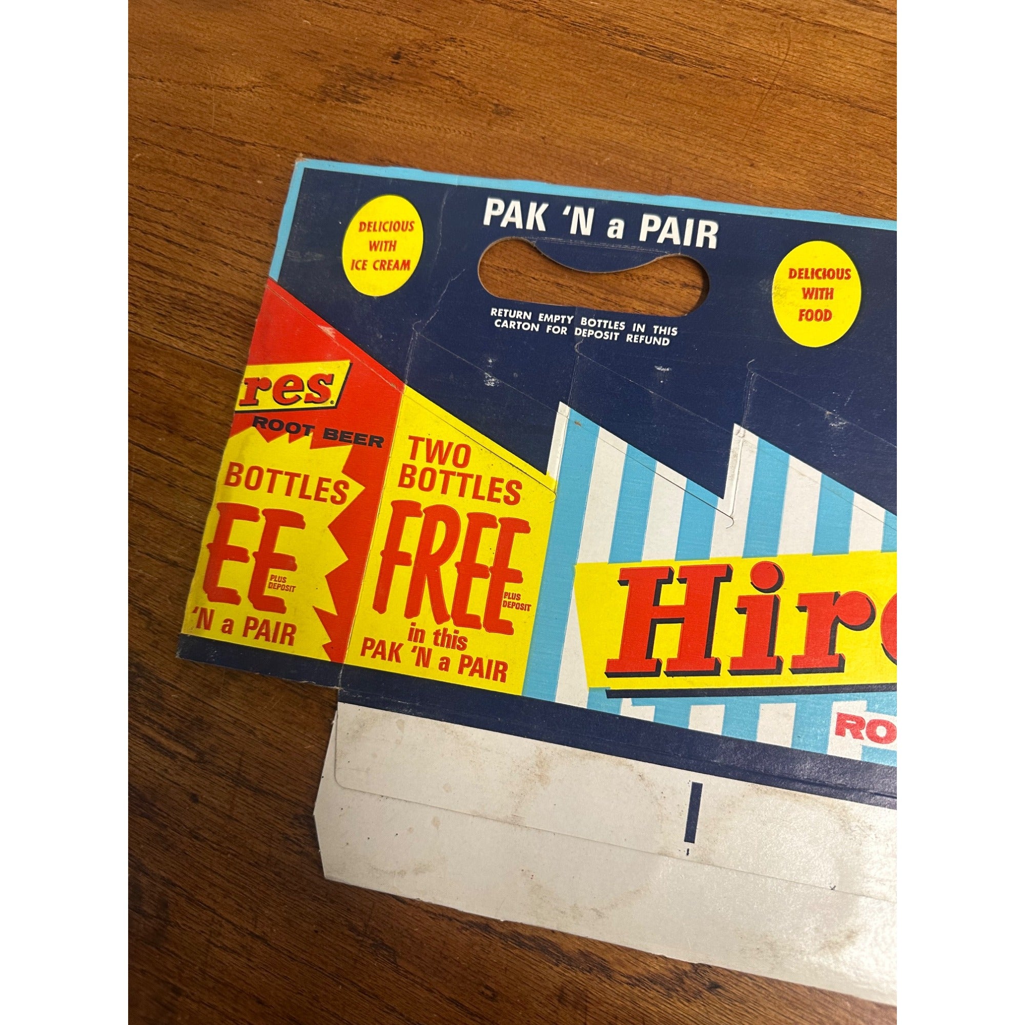 Hires Root Beer Cardboard Carrier Eight Pack Carton Bottle 16oz Vintage 2 Free