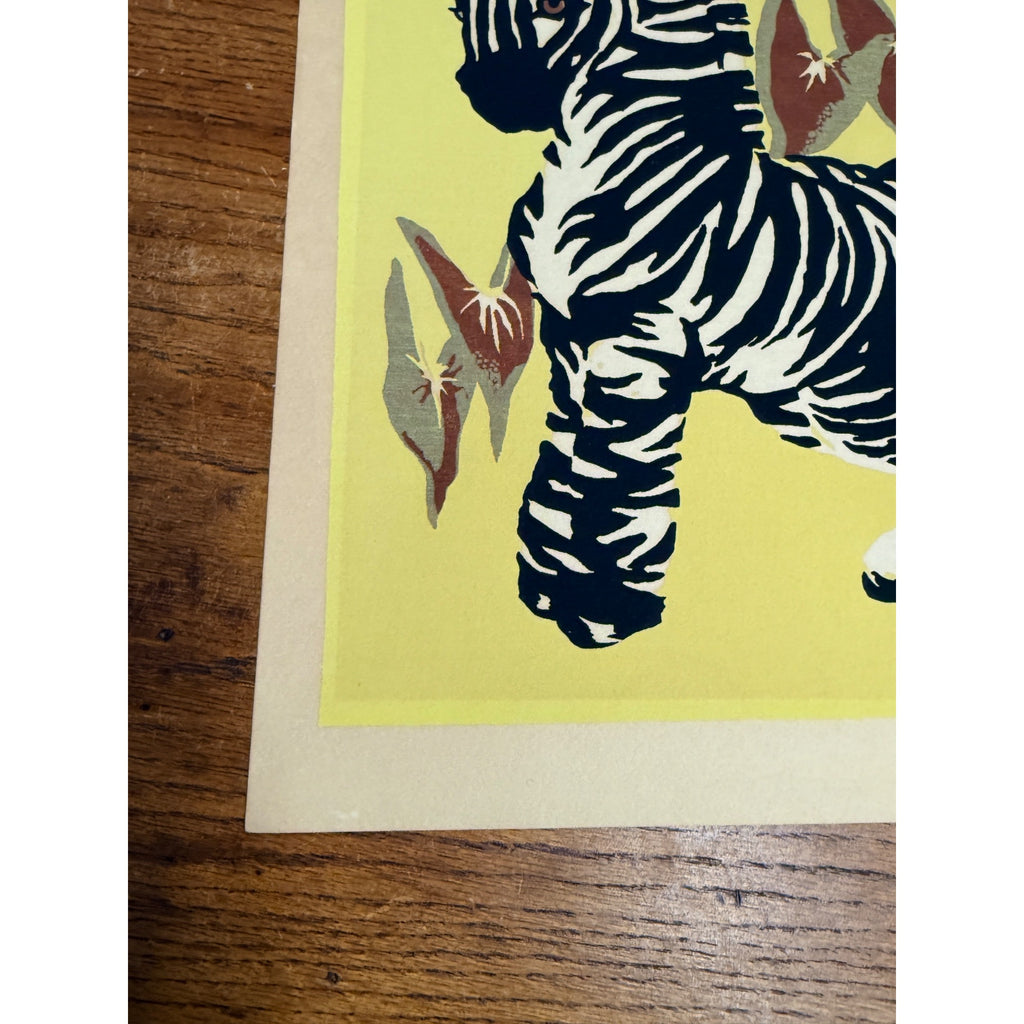 Vintage Winona Childers (1909-1974) Serigraph / Silkscreen Art Zebra Africa