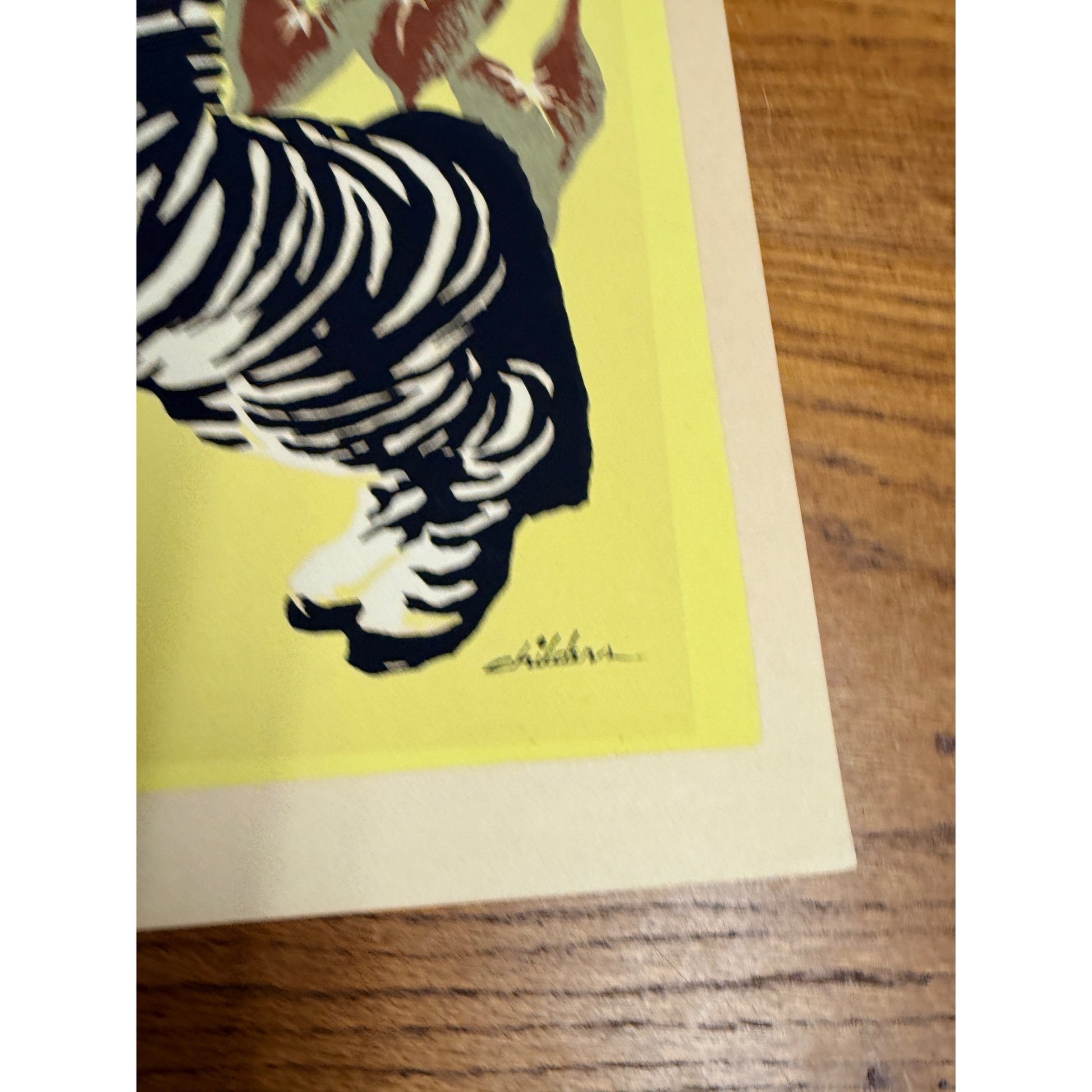 Vintage Winona Childers (1909-1974) Serigraph / Silkscreen Art Zebra Africa