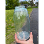 Antique 1858 Mason's Patent Half Gallon Jar Crude Dimpled #152 Jar 1800s Blue Aqua