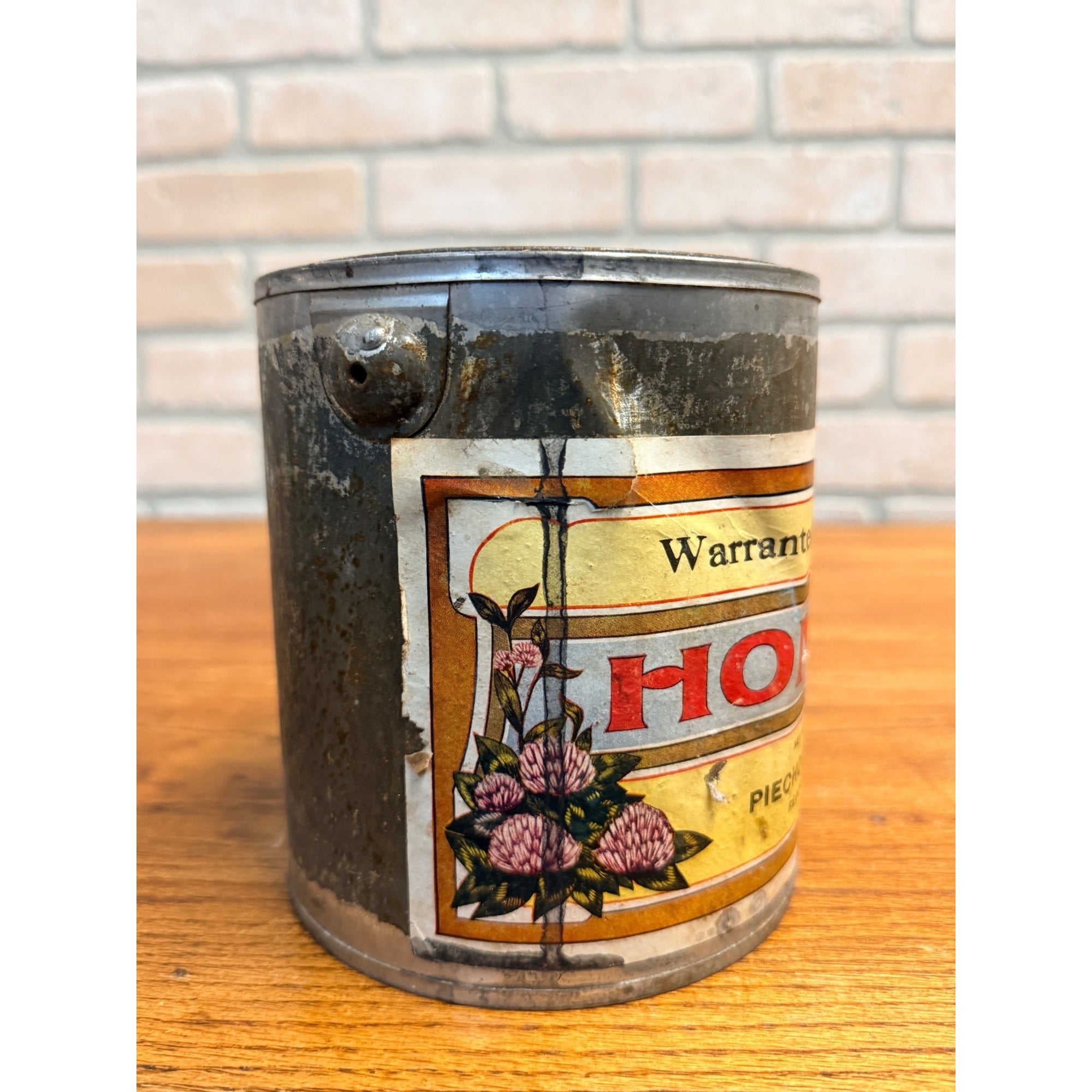 Vintage Honey Tin Can Piechowski Redgranite Wi Wisconsin Advertising